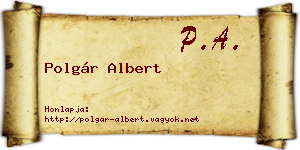 Polgár Albert névjegykártya