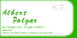albert polgar business card